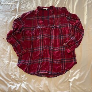 Lucky Brand Burgundy Plaid Shirt Size XS
